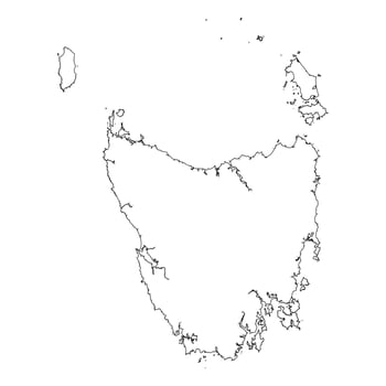Tasmania blank outline map vector