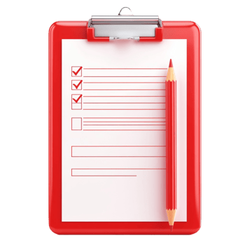 Modern Clipboard with Pen and Checklist On Transparent Background png