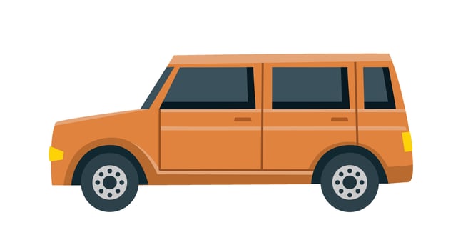 Car illustration. Car design. Orange cars. Transportation. Family cars. Toyota car. vector