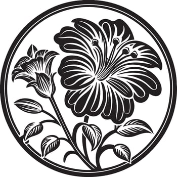 Flower Silhouette Coloring Page vector
