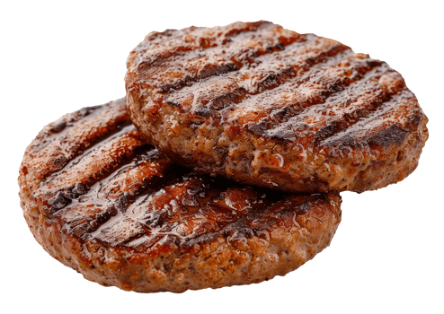 Two burger patties png