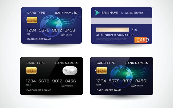 credit card and debit card illustration vector