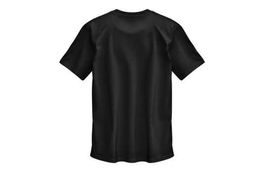 Black Longline T Shirt Back View Display png