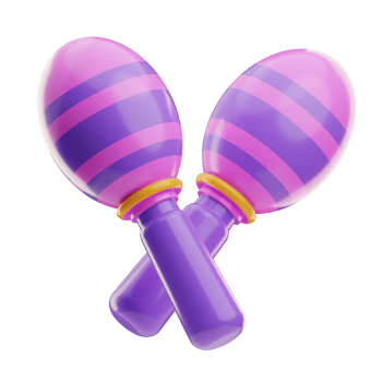 Maracas Carnival Object Illustration 3D png