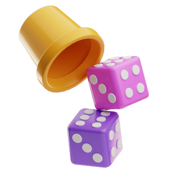 Dice Trick Carnival Object Illustration 3D png