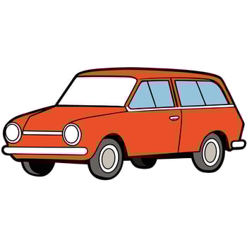 An orange car on a white background vector