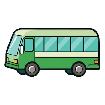 Retro Bus Design in Flat Style with Solid Colors vector