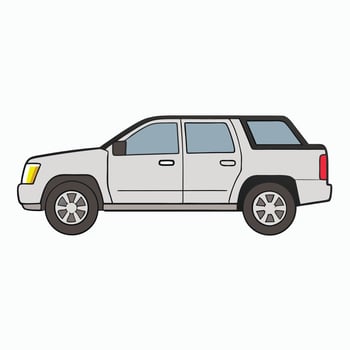 A white suv is shown on a white background vector