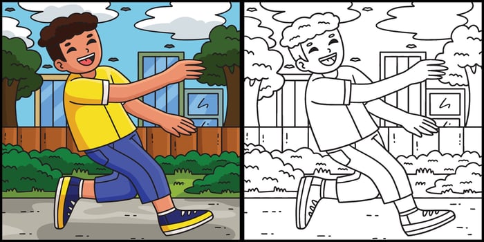 Breakdance B Boy doing a Reject Step Illustration vector
