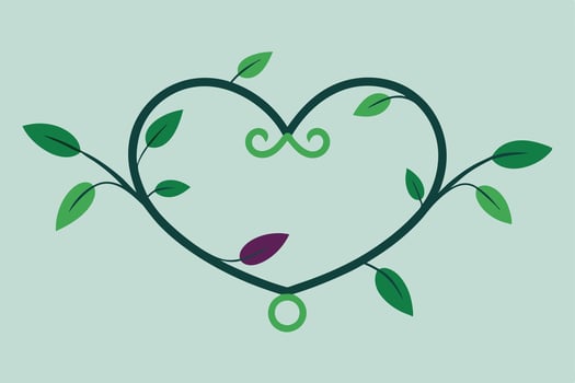 HeartShaped Vine, Green Leaves, Nature, Spring, Love, Growth, Ecology, Botany, Floral Design vector