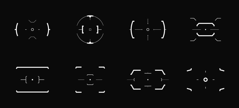 Futuristic Cyberpunk Crosshair Design Set vector