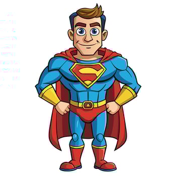 superman cartoon character illustration vector