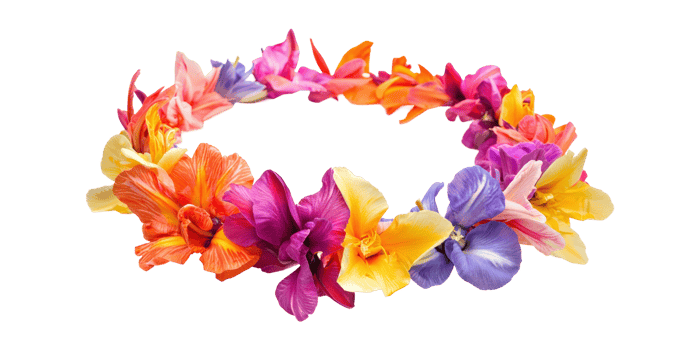 Colorful floral lei isolated on transparent background png
