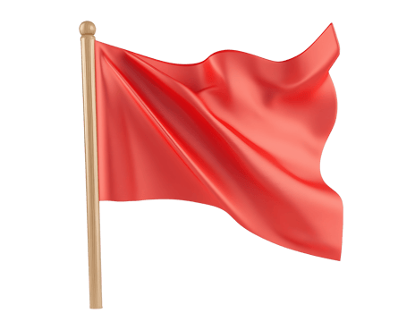 Red flag waving in the wind on a clear day png