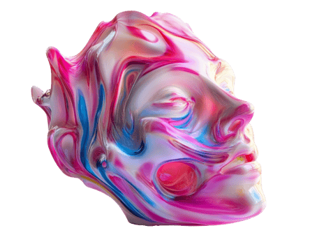 Abstract colorful human face sculpture png