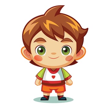 cartoon boy with green eyes and red hair vector