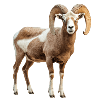 Proud ram against white backdrop png
