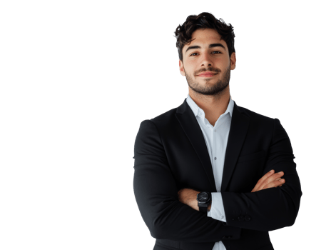 Dapper man smiling in formal wear png