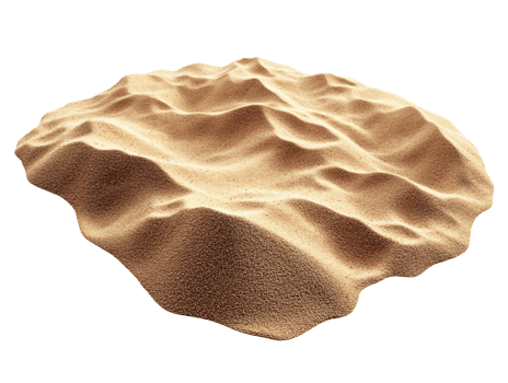 Sand formed into natural wave patterns in a pile png
