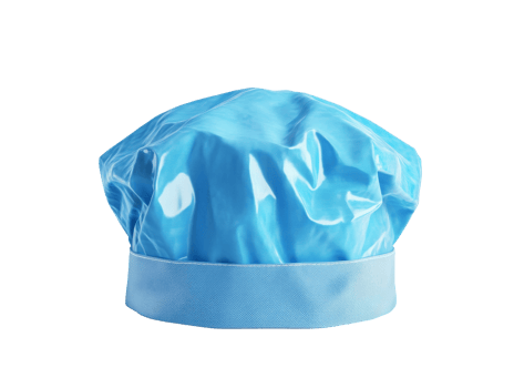 Protective blue surgical cap on a plain background png