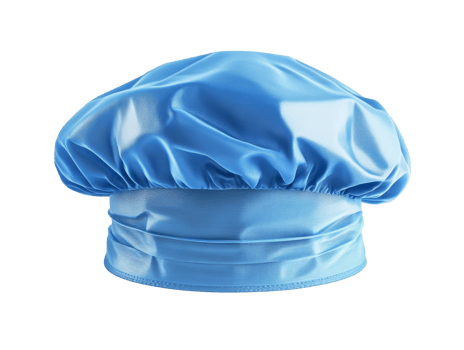 Chef hat in bright blue color for culinary use png
