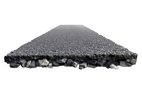 Road construction showing asphalt layers in detail png