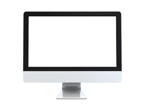 Modern desktop computer monitor with blank screen png