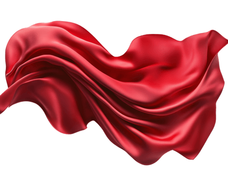 Flowing red fabric draped gracefully in the air png
