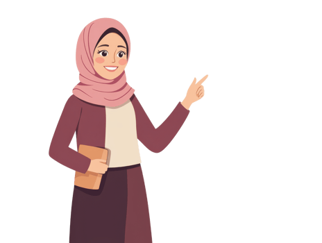 Young woman in hijab pointing while smiling png