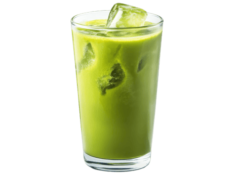 Refreshing green drink served in a tall glass png