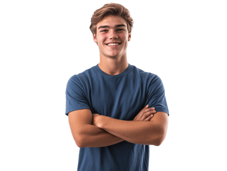 Smiling young man in casual pose png