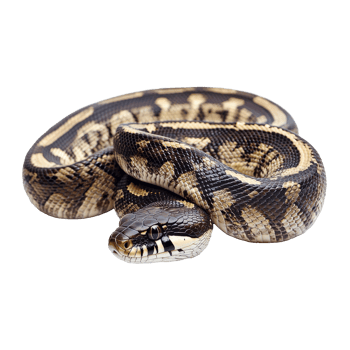 Python in a natural pose on white png