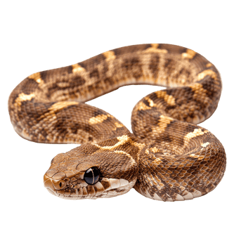 Brown and cream patterned snake on display png