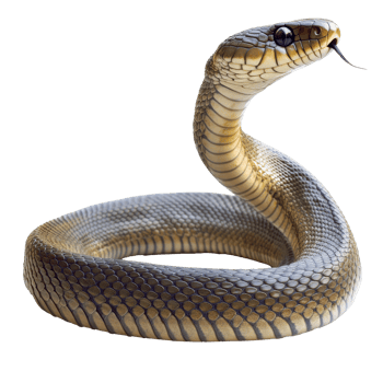 Captivating snake poised in striking posture png