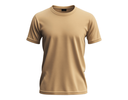 Casual beige t shirt displaying simple design png