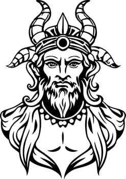 A vintage style illustration of zodiac god vector