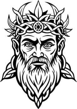 Ancient dagda god illustration in vintage style vector