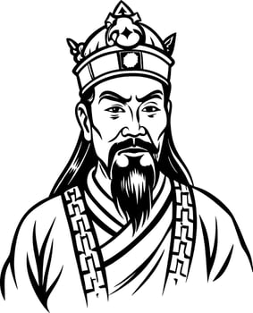 Huangdi god illustration in vintage style vector