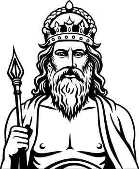 Ancient god illustration in vintage style vector