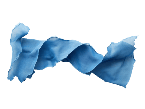 Soft blue fabric ribbon flows gracefully in air png