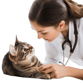 Vet checking cats health png