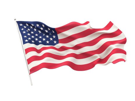 American flag waving in the wind during daytime png
