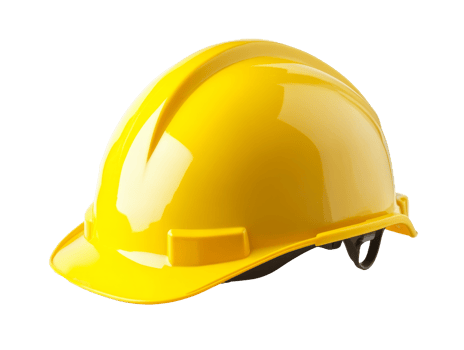 Yellow hard hat for construction safety png