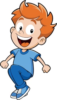 Cartoon boy jumping vector