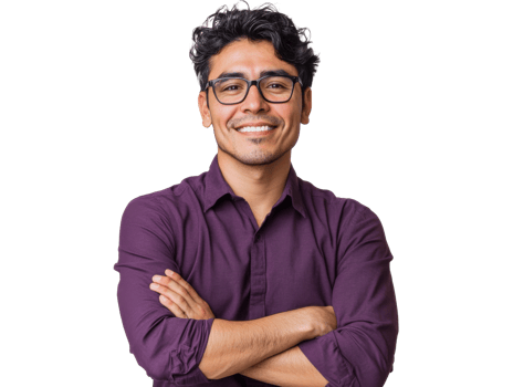 Smiling man in glasses and casual wear png
