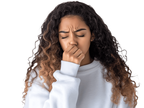 Young woman in distress during emotion png