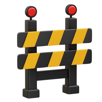 Road barrier with yellow stripe icon illustration 3d. Traffic Barrier icon 3d render png