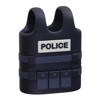 Bulletproof Vest Police Body Armor 3d illustration render icon png