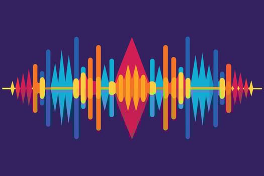 Abstract Illustration of Sound Waves, Contemporary Abstract Sound Wave Design vector