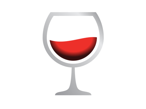 Red wine icon served in stemmed glass png